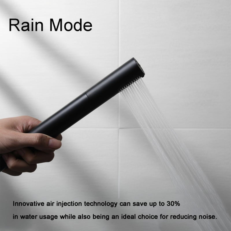 KATAIS Matte Black Shower Wand High Flow 7 Inch Shower Head High Pressure Handheld Shower Sprayer 2 In 1 Fuction Brass Handheld Shower Head - Image 4